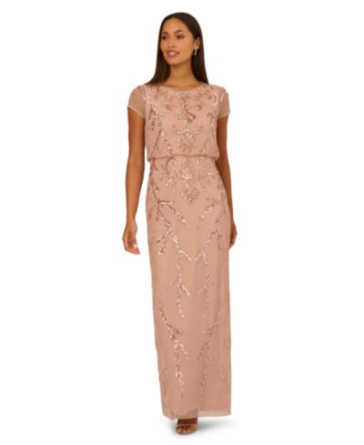 Adrianna Papell Bead Blouson Long Dress