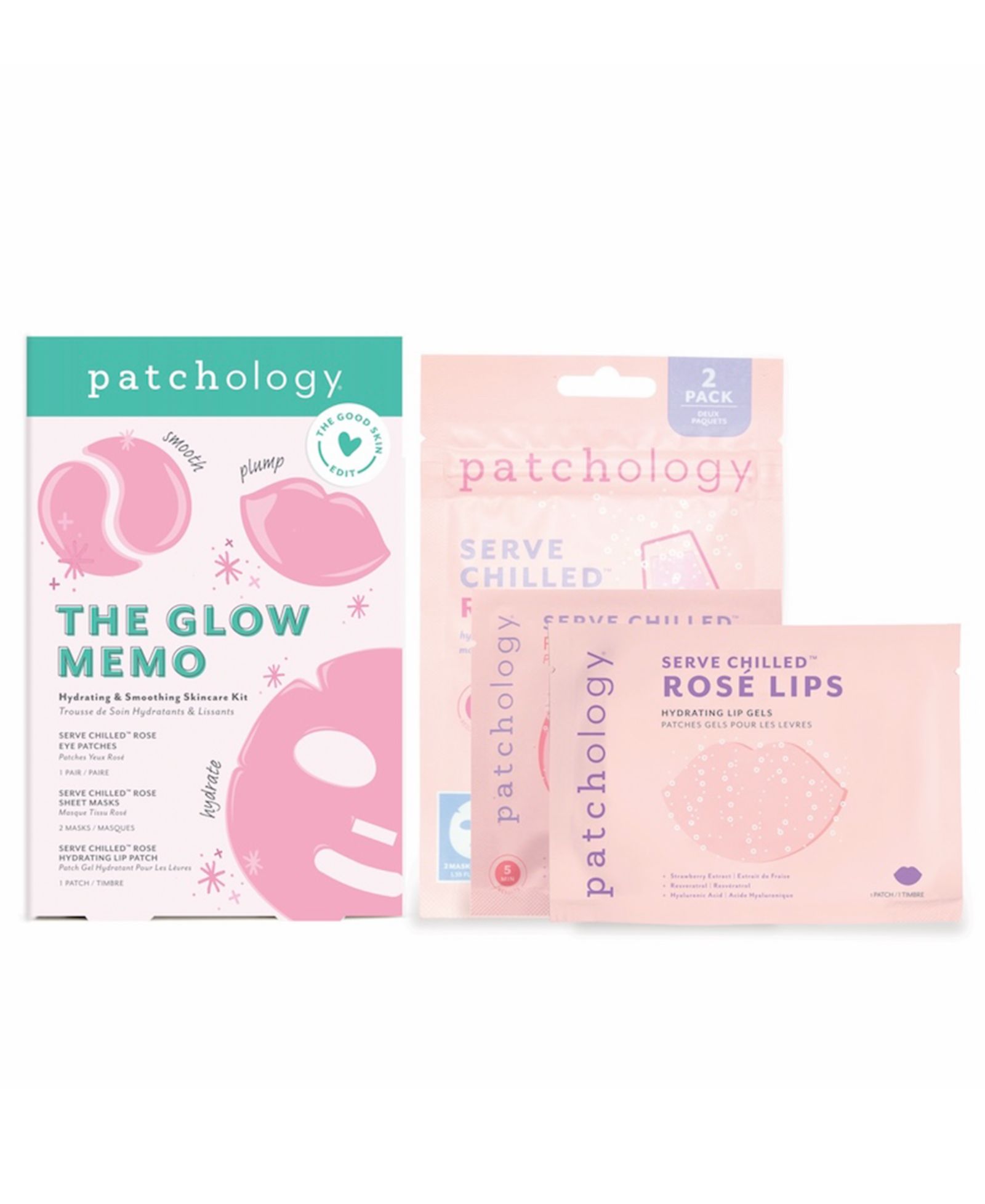 Patchology 4-Pc. The Glow Memo Hydrating & Smoothing Skincare Kit