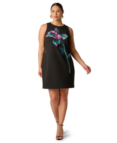 Женское трикотажное мини-платье без рукавов Plus Size