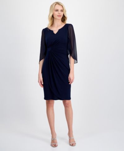 Женское платье Connected Women's Cape-Sleeve Trimmed-Neck Sheath Dress