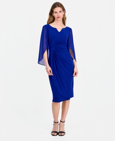 Женское платье Connected Women's Cape-Sleeve Trimmed-Neck Sheath Dress