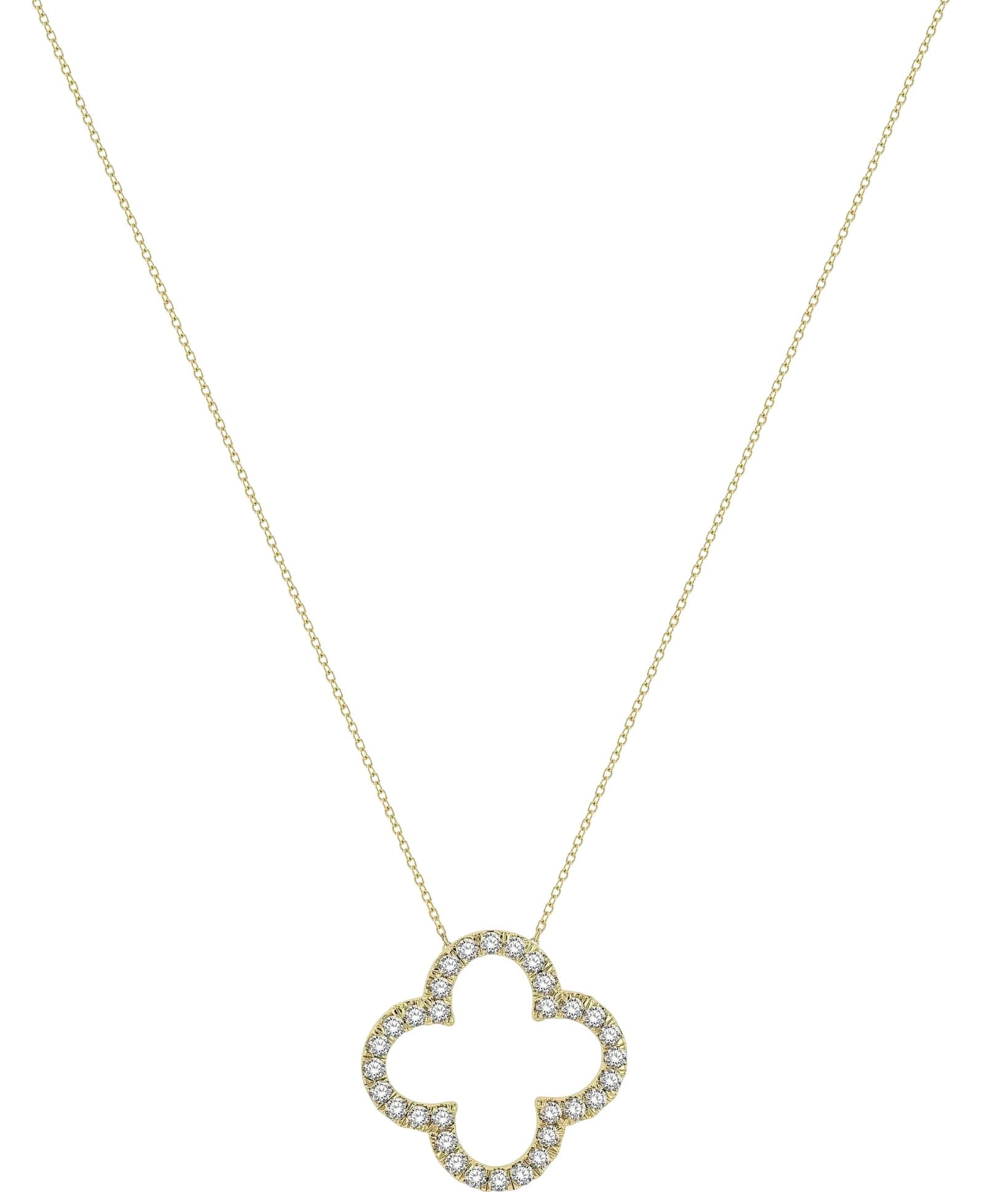 Подвеска Macy's Diamond Clover в 14k желтом золоте (1/3 ct. t.w.)