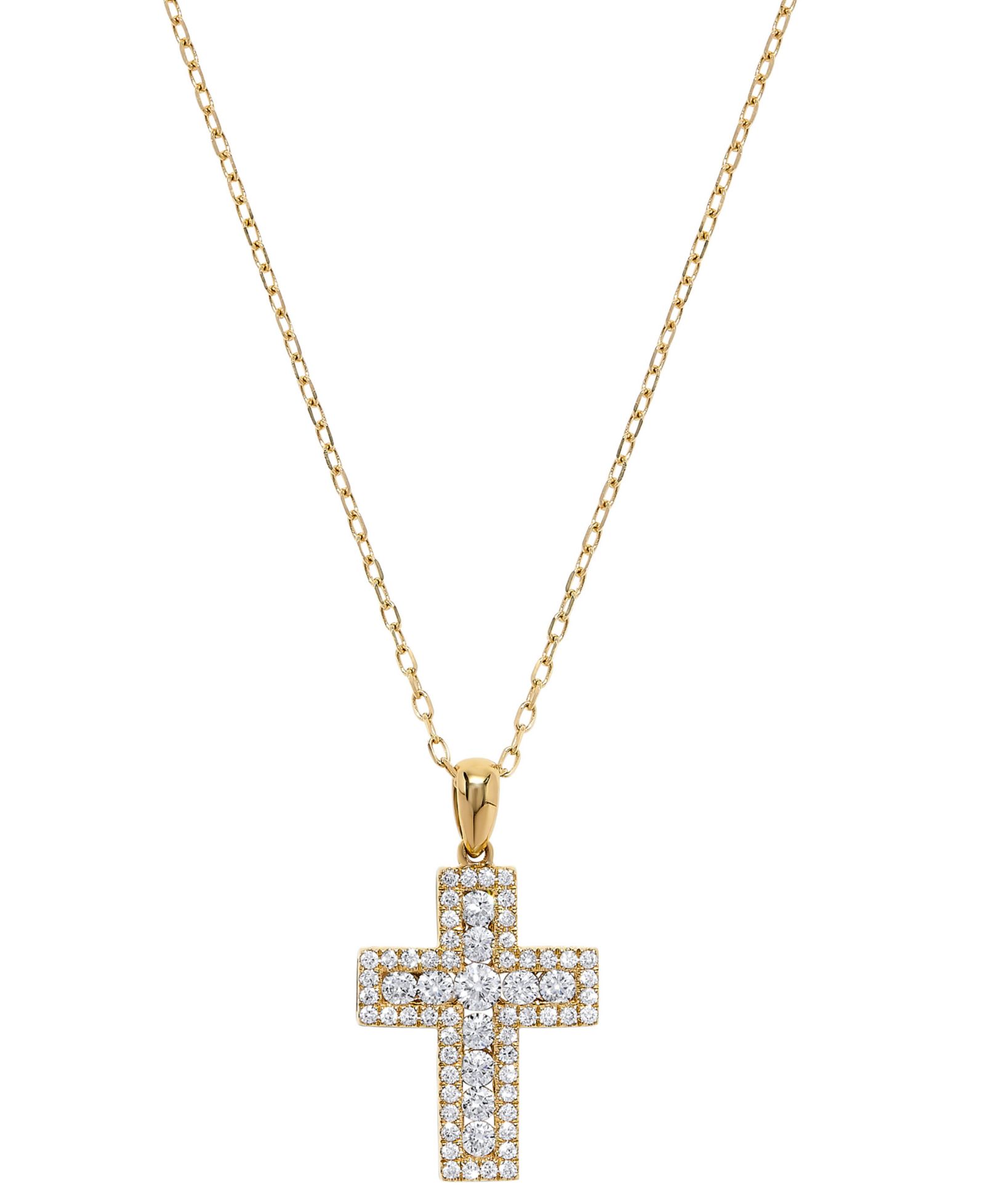 Подвеска-кулон Macy's Diamond Cross в 14k Yellow Gold