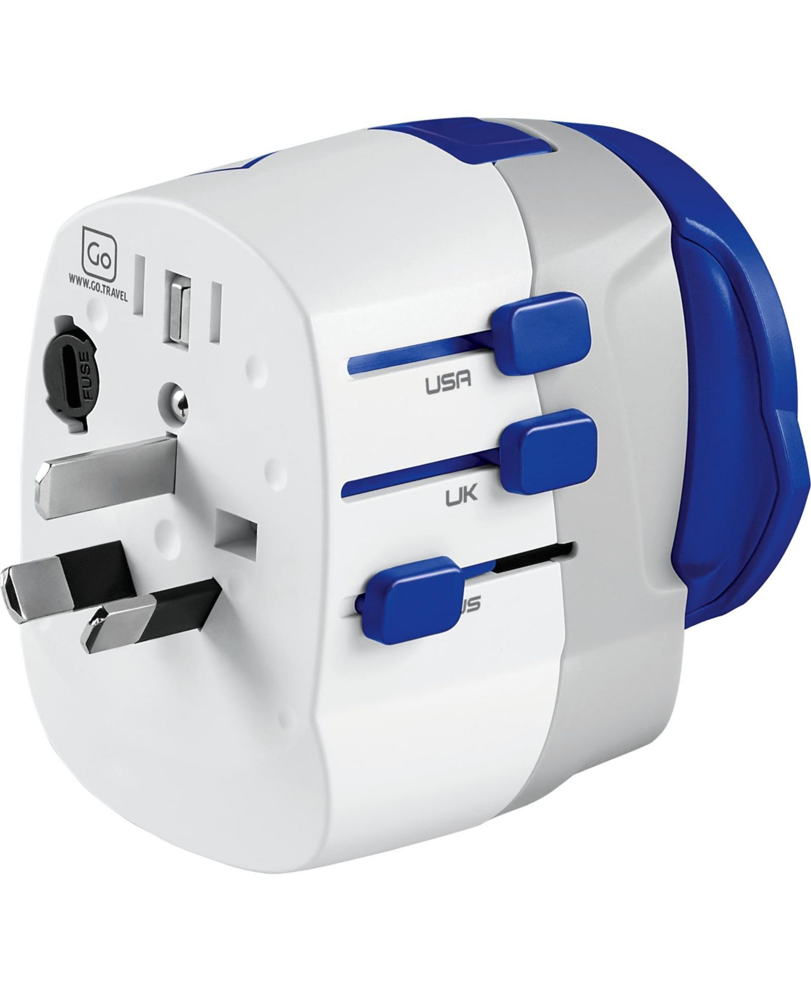 Туристический адаптер Go Travel Worldwide USB-A и USB-C