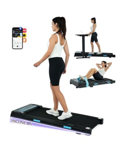 Ksports Under Desk Walking Pad Treadmill with Manual Incline and Wheels, 2.5 HP