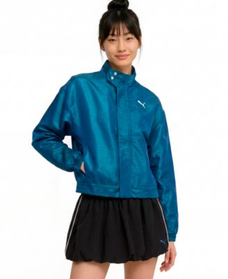 Puma Women's Pearlized Water-Resistant Woven Long-Sleeve Jacket