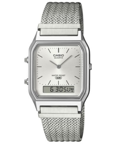 Casio Unisex Japanese Quartz Silver-Tone Watch 29.8mm