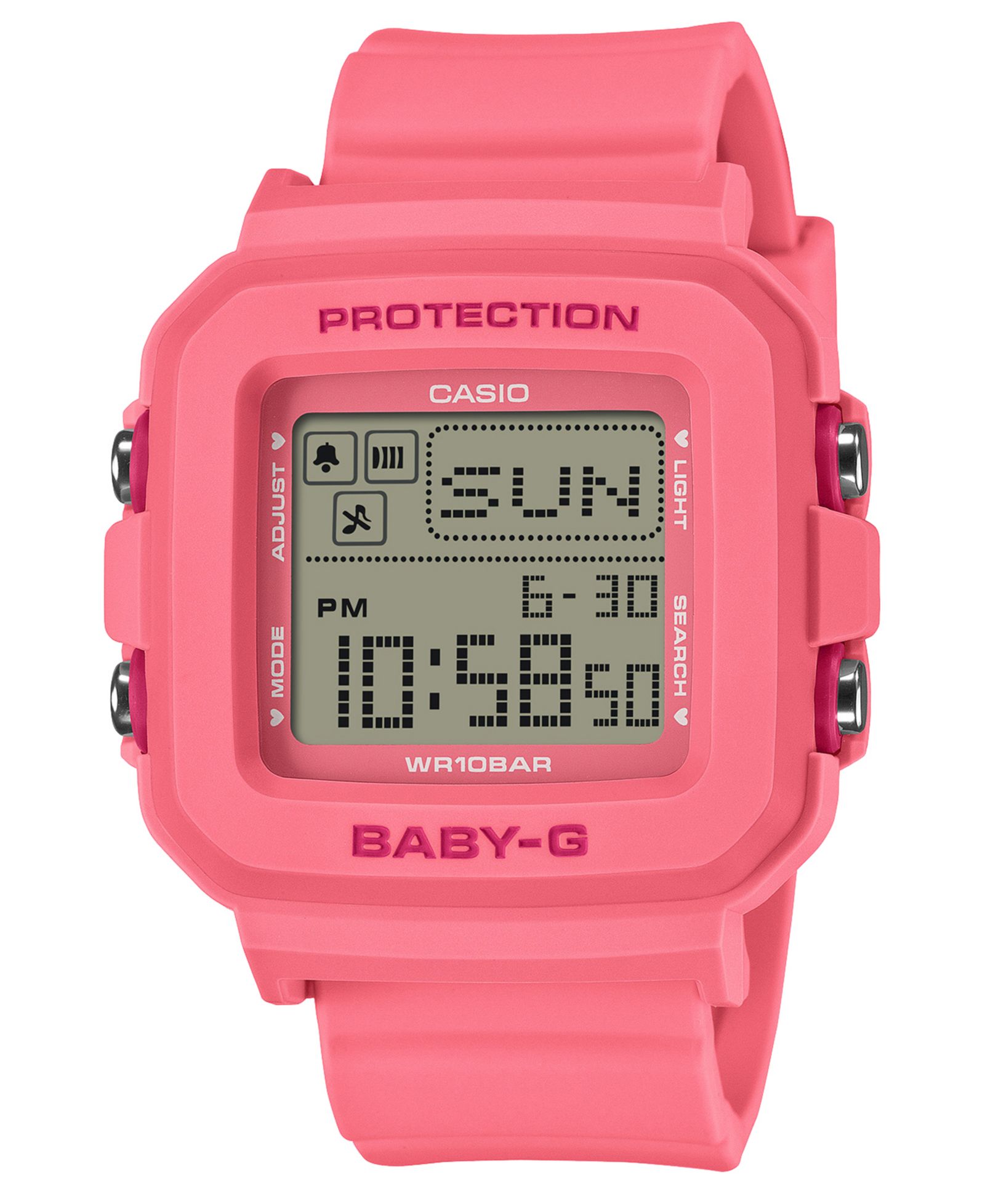 Женские часы G-Shock Baby G Pink Resin с японским кварцем 39mm