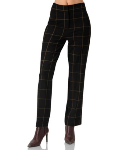 Женские черные классические брюки Ivonne Tailored Straight-Leg Trousers