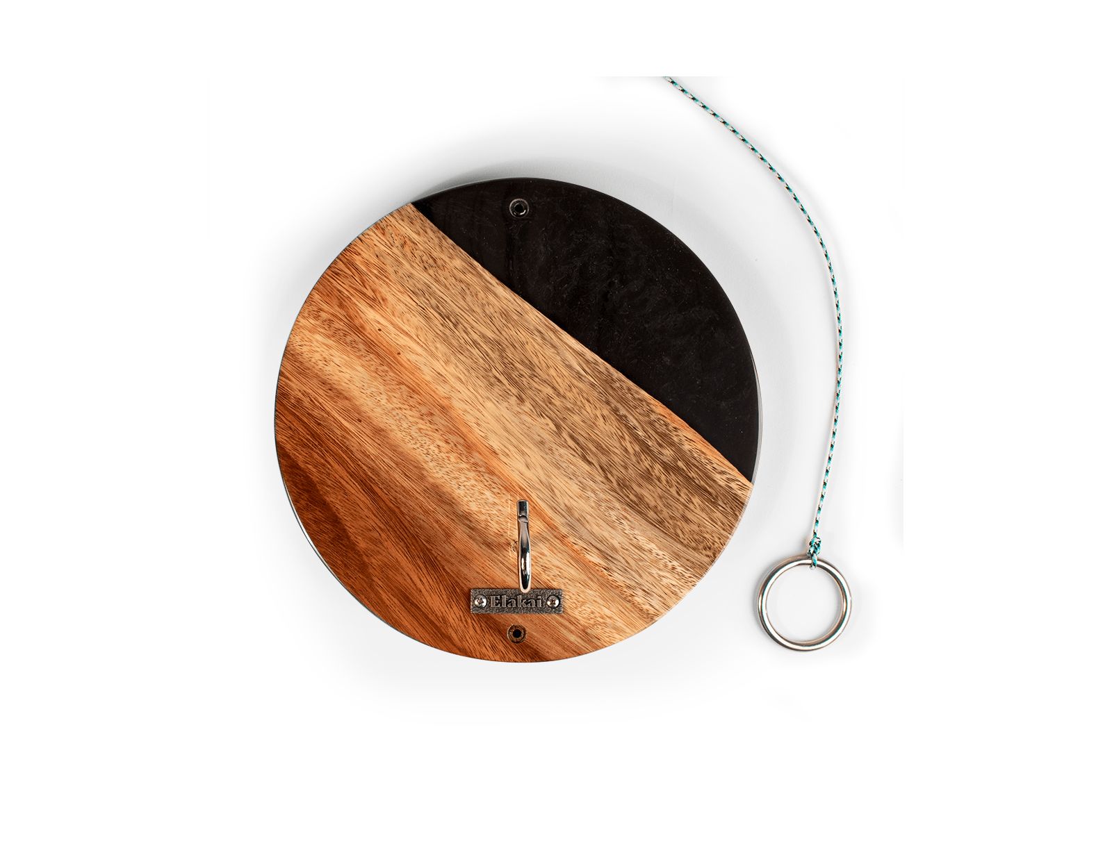 Elakai Wayfarer ART 11" Live-Edge Acacia Hand-Poured Epoxy Resin Hook and Ring Game, Ages 14+