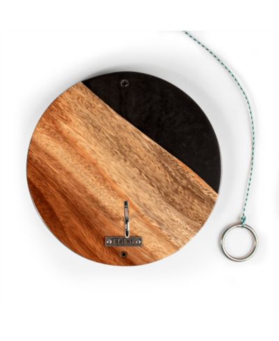 Elakai Wayfarer ART 11" Live-Edge Acacia Hand-Poured Epoxy Resin Hook and Ring Game, Ages 14+