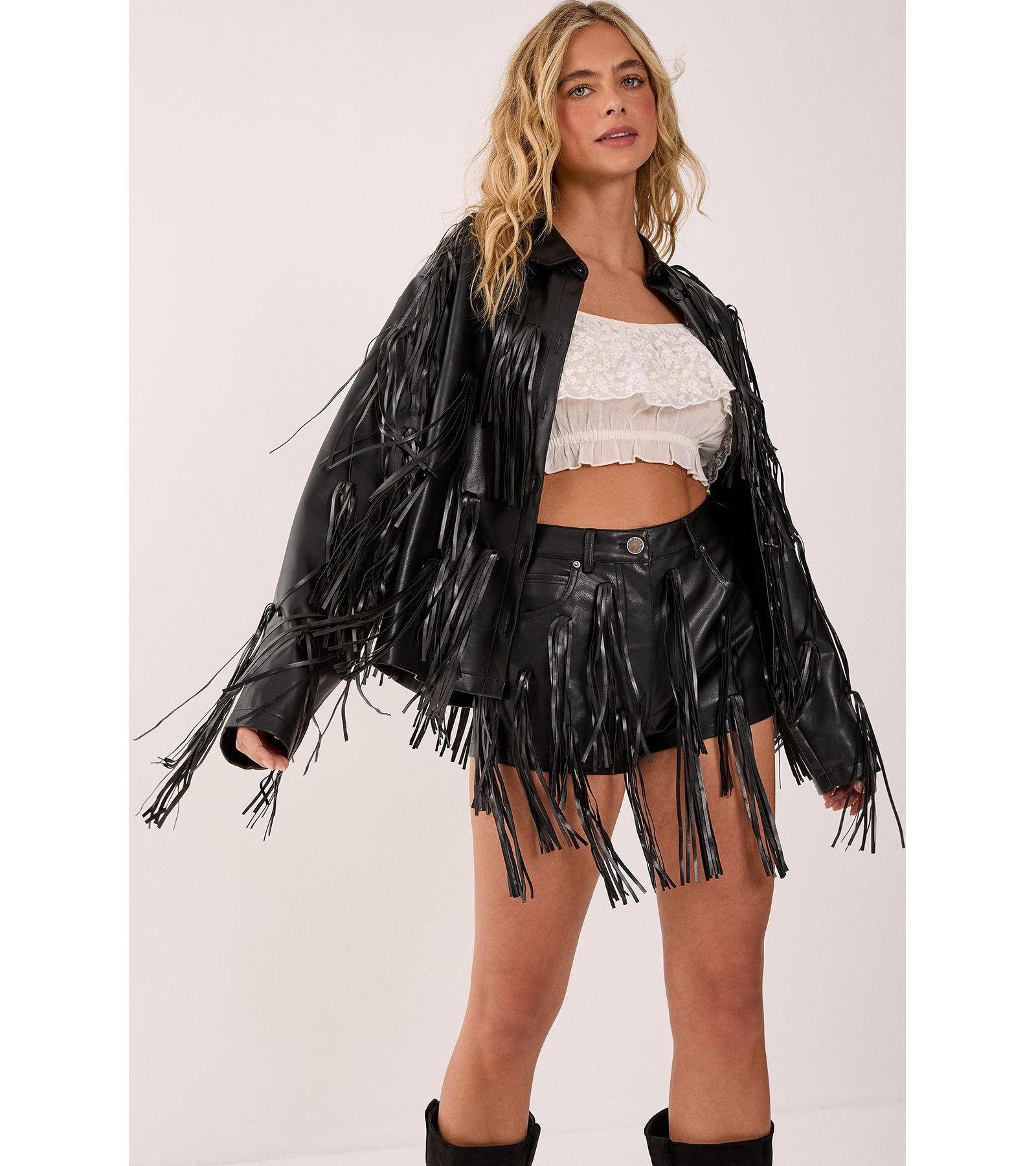 Nasty Gal Women's Faux Leather Tassel Jacket