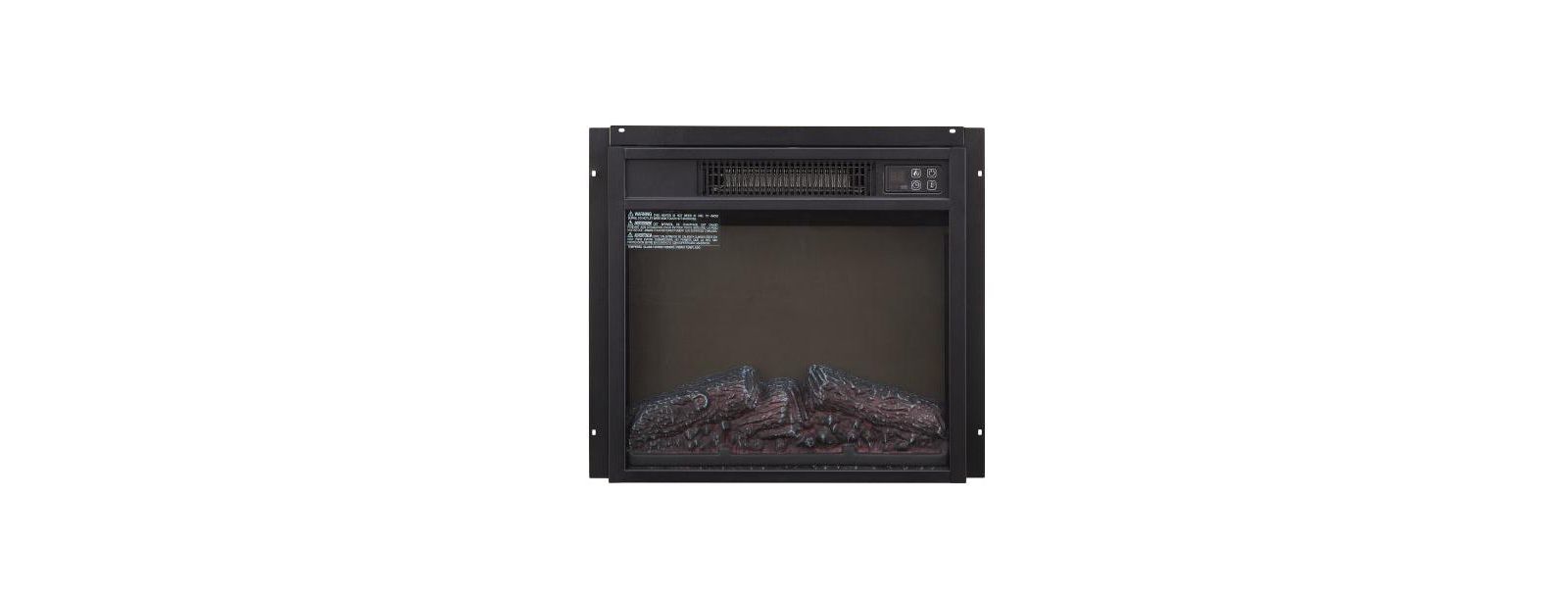 Flynama-Electric Fireplace Insert 18" 1400W 120V ,Equipped with remote control, ultra thin heater with log set & realistic flame - BLACK