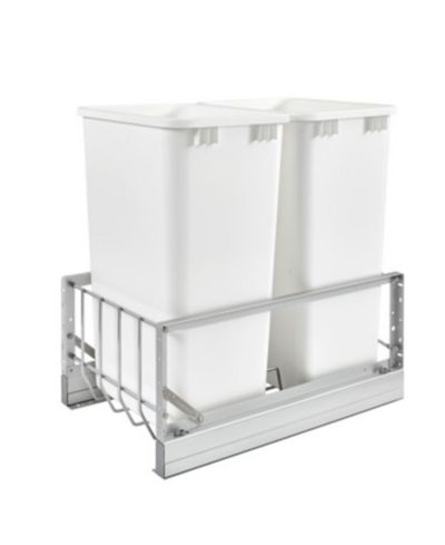 Rev-A-Shelf Double Pullout 50 qt. Kitchen Trash Can w/ Soft-Close, 5349-2150DM-2