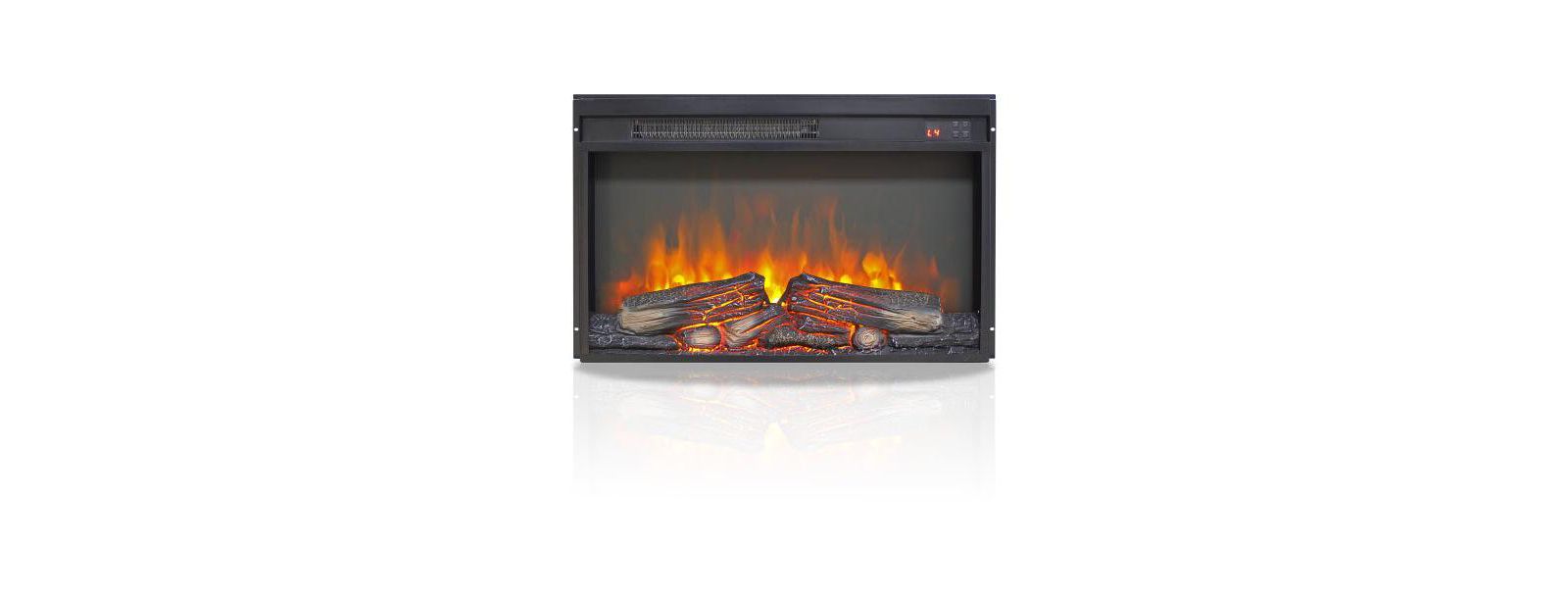 Электрический камин Flynama 26 inch ultra thin heater с набором дров и реалистичным пламенем