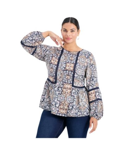 Avenue Женская блузка Bridget с кружевными деталями, Plus Size