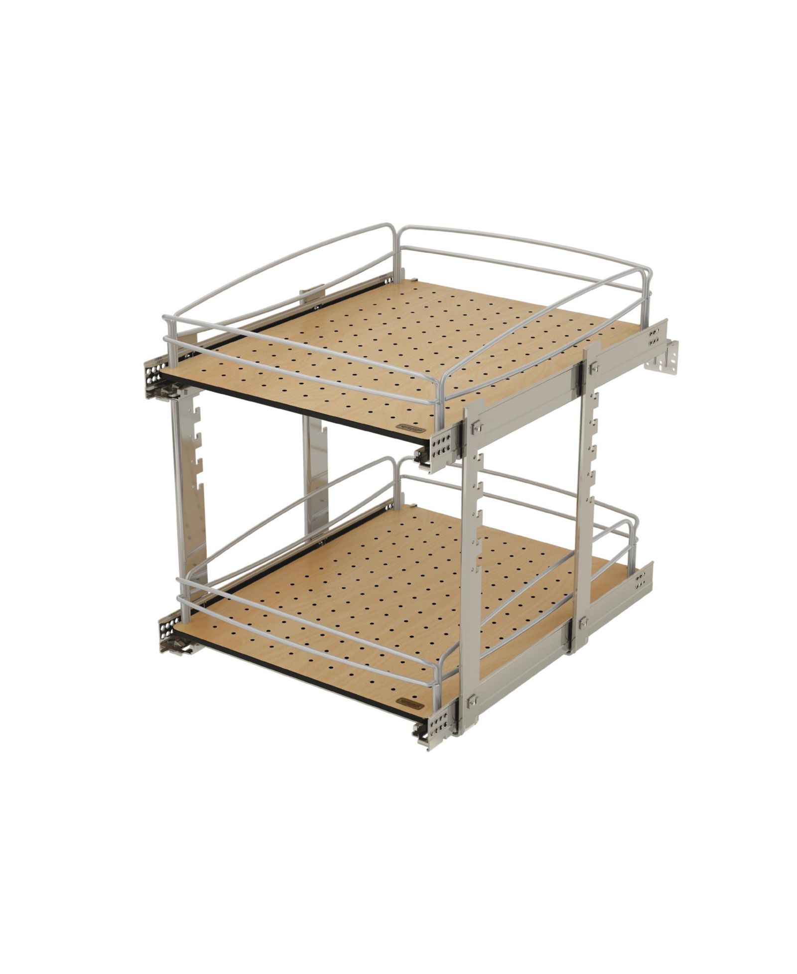 Rev-A-Shelf Two-Tier Solid Bottom Pullout Base Cabinet Organizer, 54BK-18SC-2-1