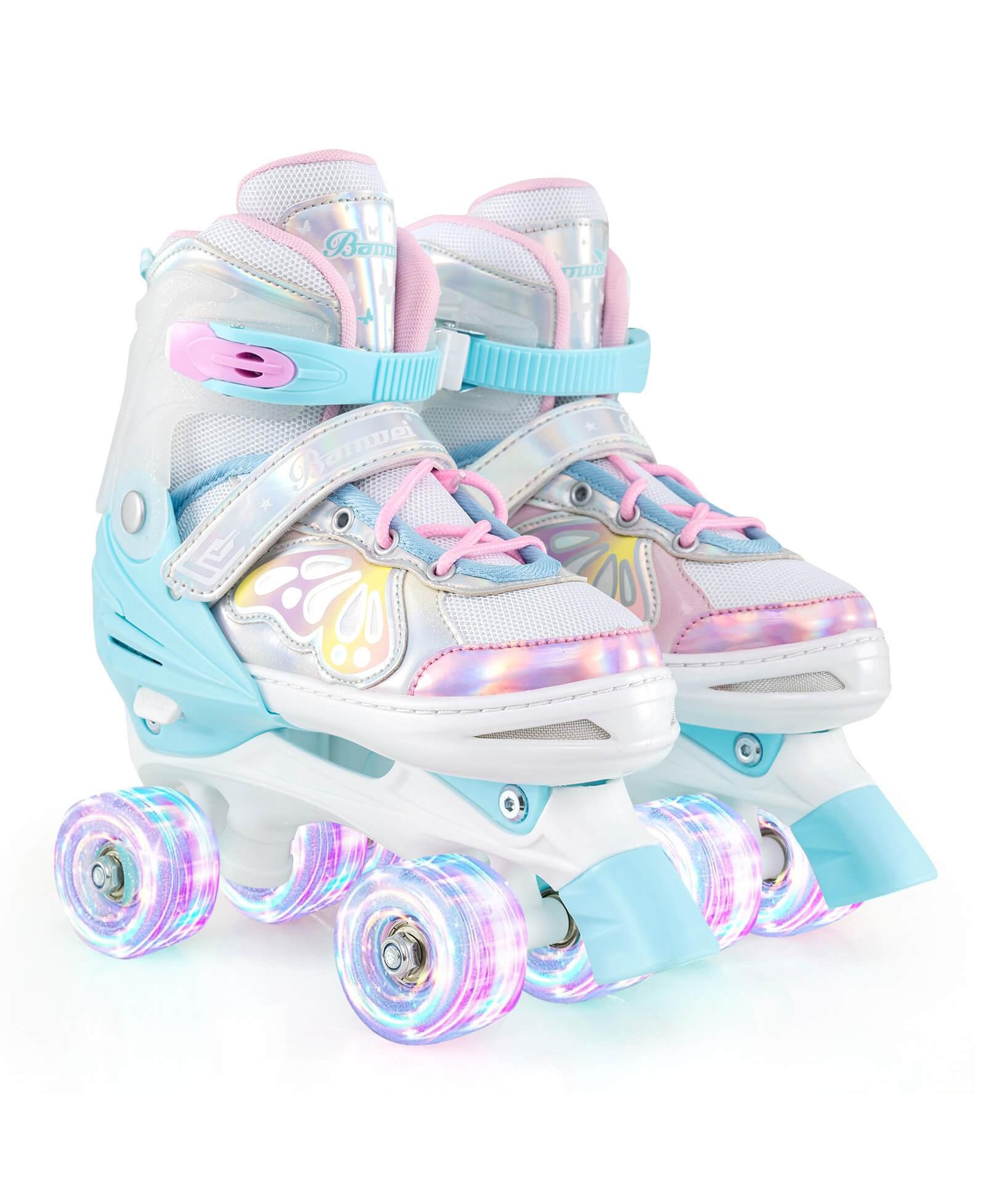 Costway роликовые коньки Adjustable Quad Skates с подсветкой, 4 Sizes