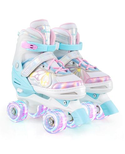 Costway роликовые коньки Adjustable Quad Skates с подсветкой, 4 Sizes