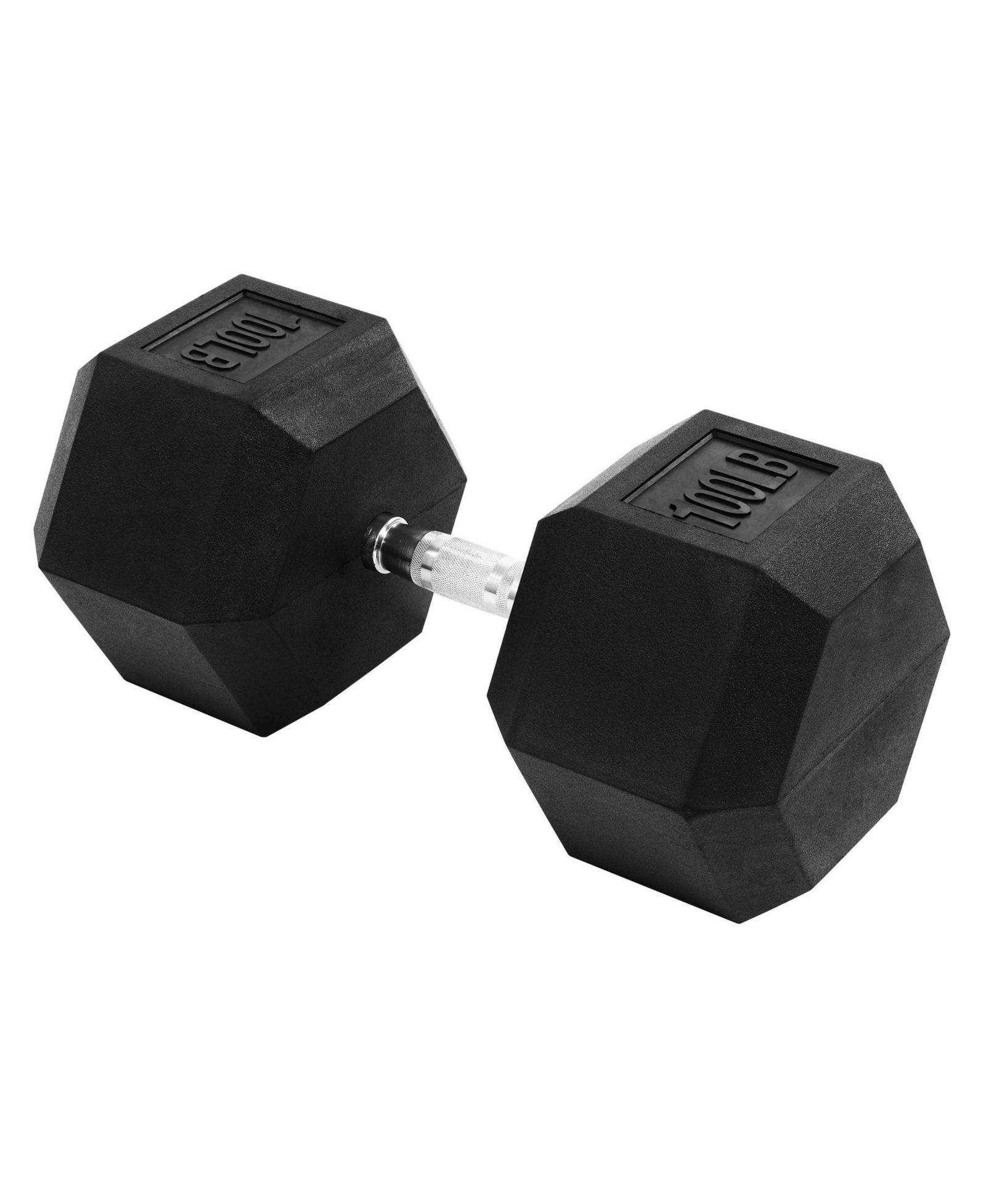 Signature Fitness Hex Single Dumbbell Weight Training Workout Equipment, 100 lb