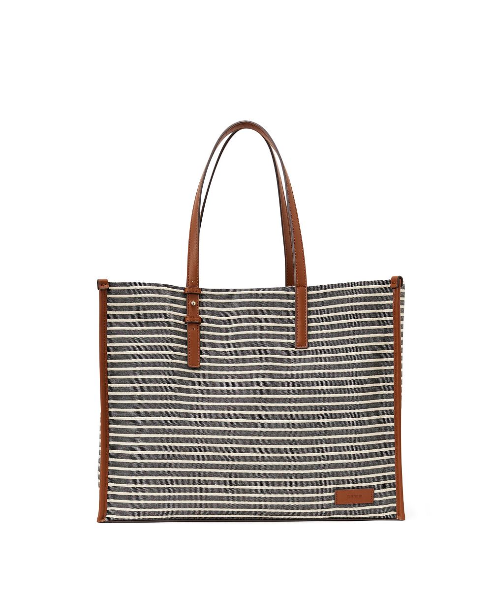 REISS Women's Sacha Stripe Canvas Tote Bag