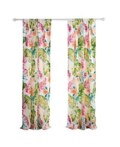 Greenland Home Fashions Tropics Window Panel Pair - 42x84", Coral