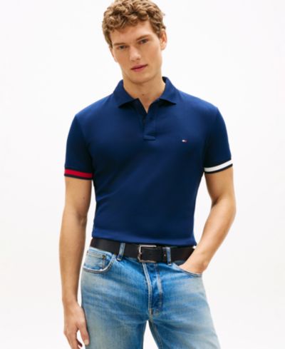 Tommy Hilfiger Мужская рубашка поло Slim-Fit Smooth Touch Red, White, and Blue