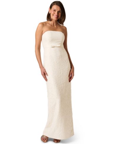 Adrianna Papell Women's Strapless Glitter Ball Gown