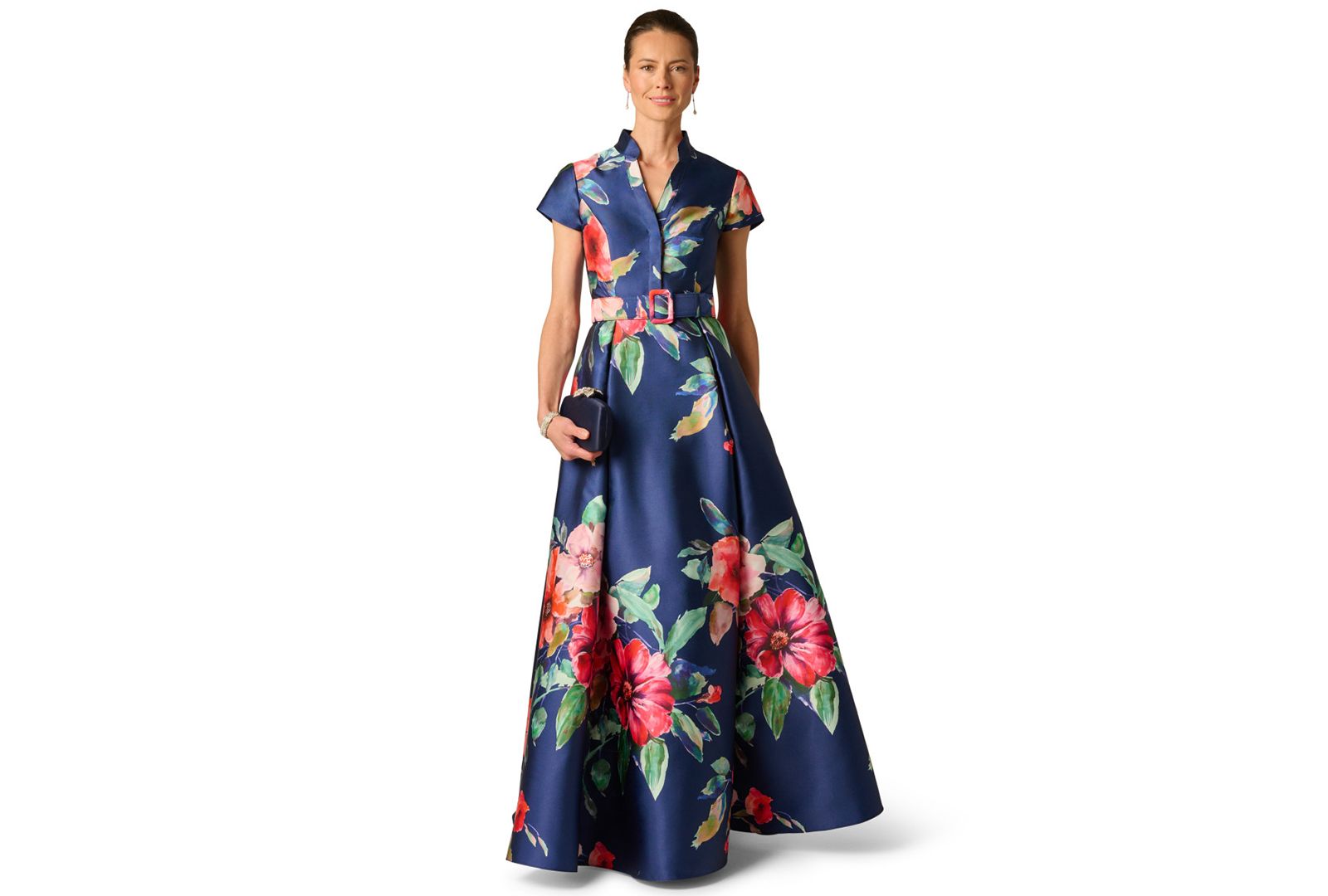 Вечернее платье Adrianna Papell Women's V-Neck Floral Ball Gown
