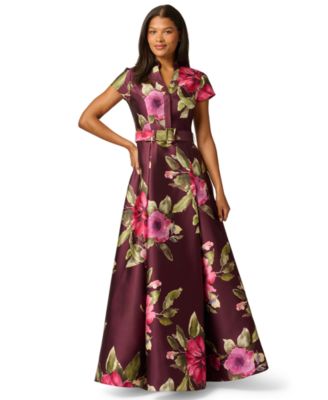 Вечернее платье Adrianna Papell Women's V-Neck Floral Ball Gown