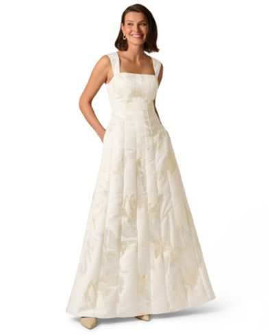 Женское вечернее платье Adrianna Papell Metallic Square Neck Ball Gown