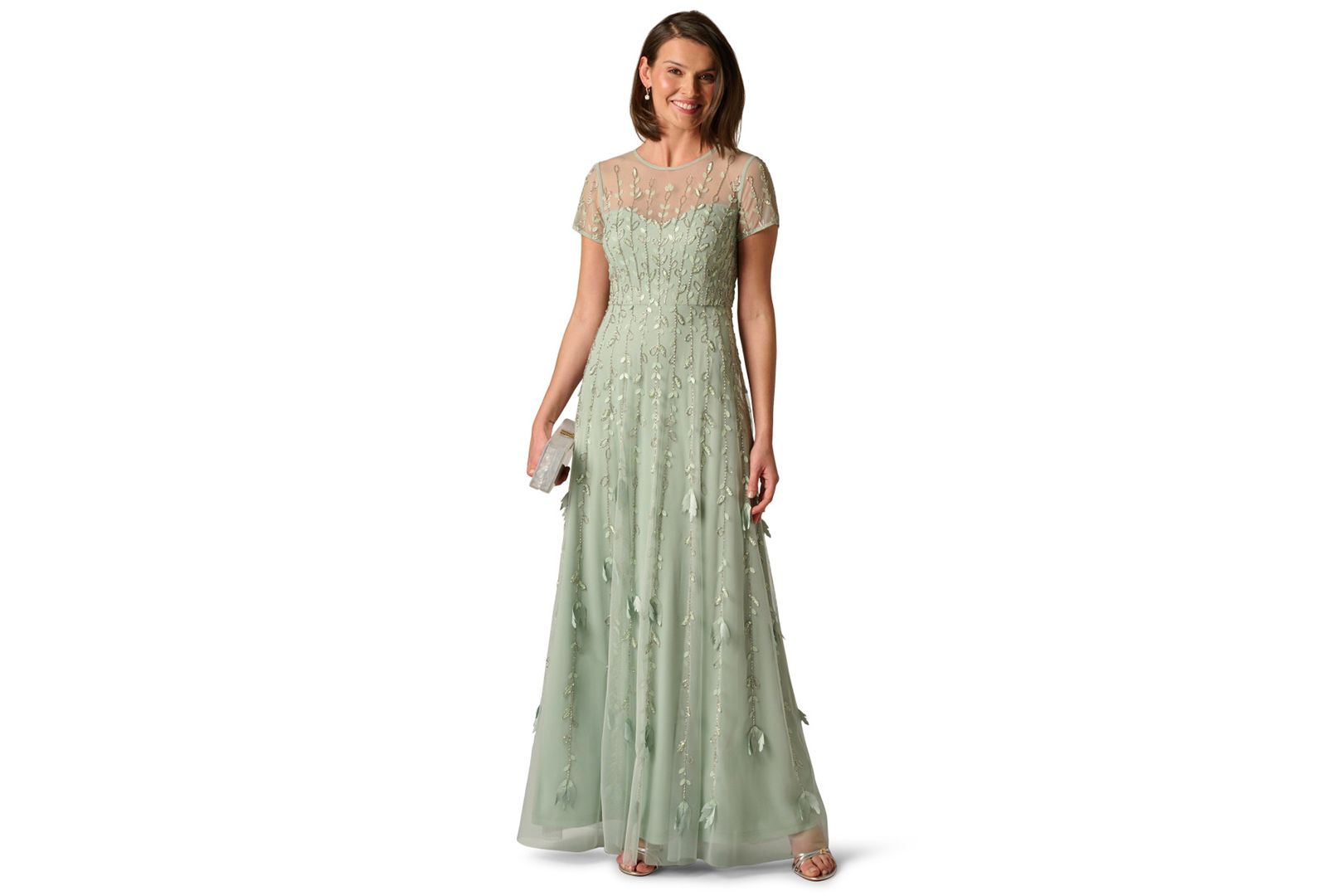 Женское вечернее платье Adrianna Papell Beaded 3D Petal Gown
