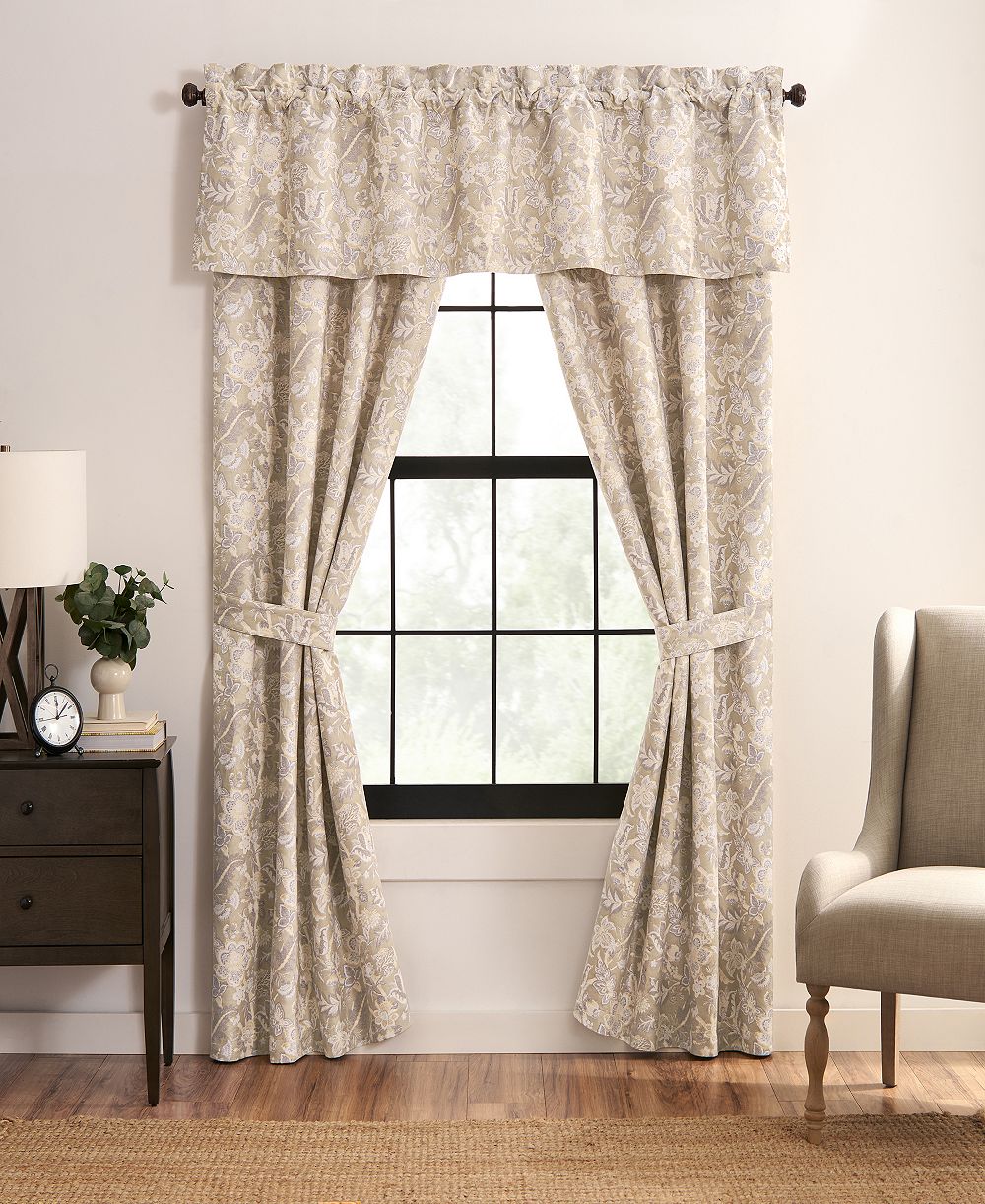 Rose Tree Hannah Floral Tailored Drapery Panel Set, 50" x 84"