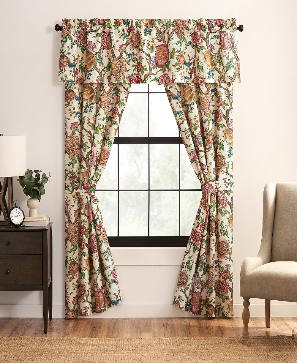Rose Tree Bronte Floral Tailored Drapery Panel Set, 50" x 84"