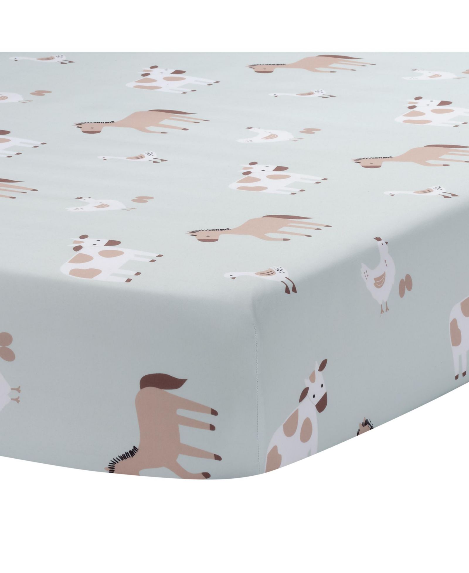 Bedtime Originals наматрасник для детской кроватки Farmyard Friends Sage Green