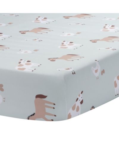 Bedtime Originals наматрасник для детской кроватки Farmyard Friends Sage Green