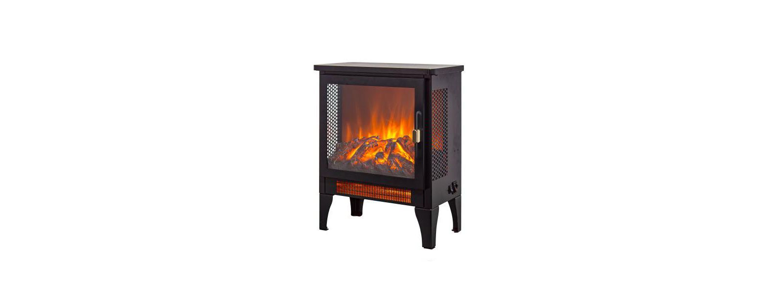 Электрокамин Flynama 17 inch Freestanding с эффектом 3D Flame, Black