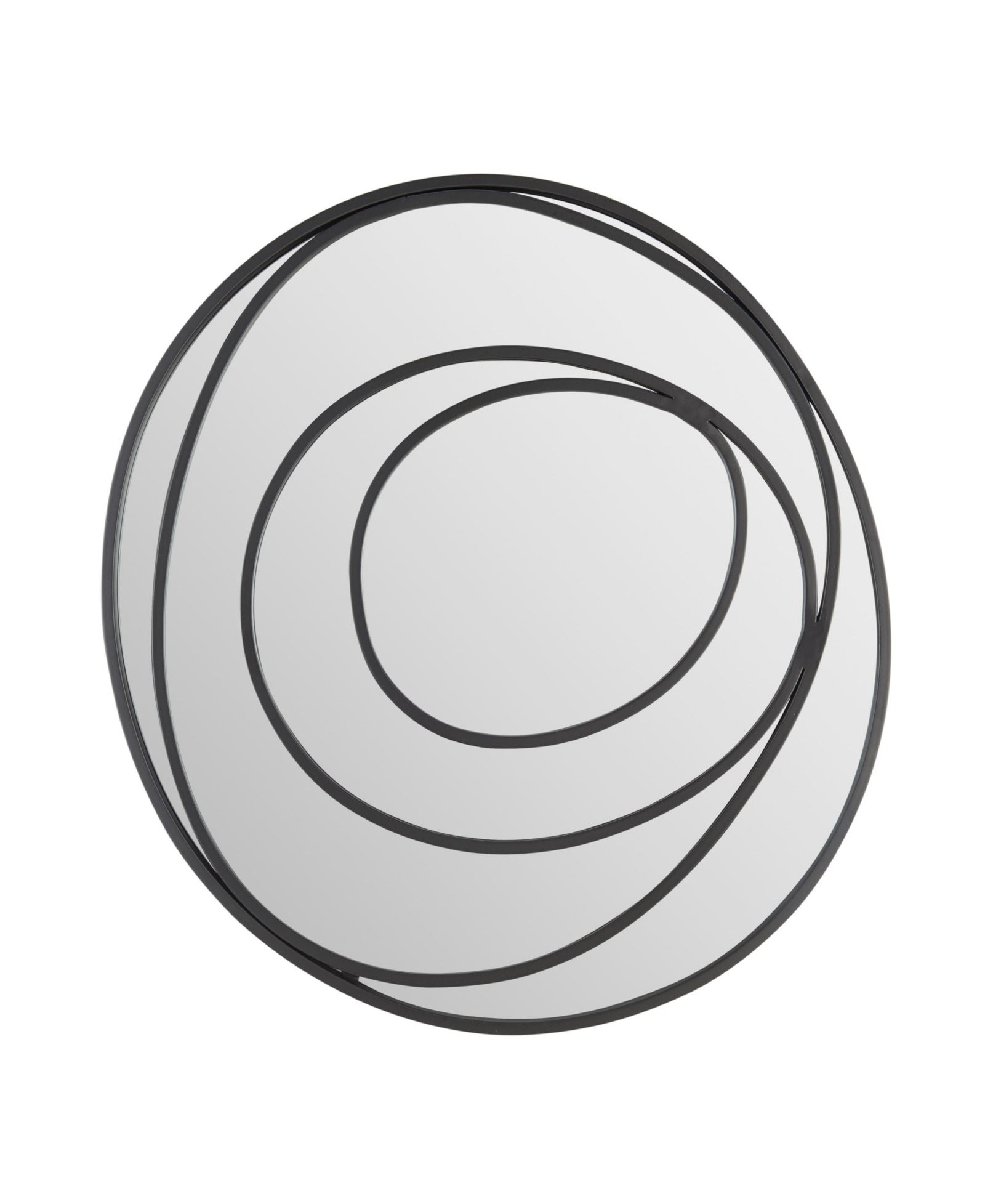 Danya B Sonya 25.5-inch Contemporary Continuous Circles Wall Mirror with Black Iron Accents