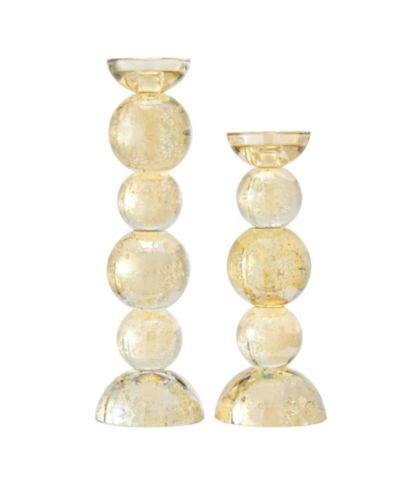 Набор подсвечников Danya B Enya Champagne Gold Tint Bubble Glass, 2 шт.