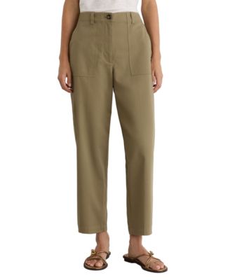 Женские хлопковые брюки REISS Kasia High-Waist Tapered Cotton-Blend