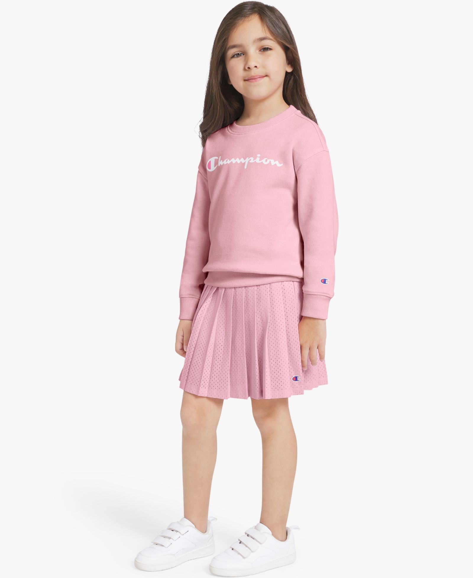 Комплект Champion Girls' 4T-6X T-Shirt, Sweatshirt and Skort, 3-Piece Set