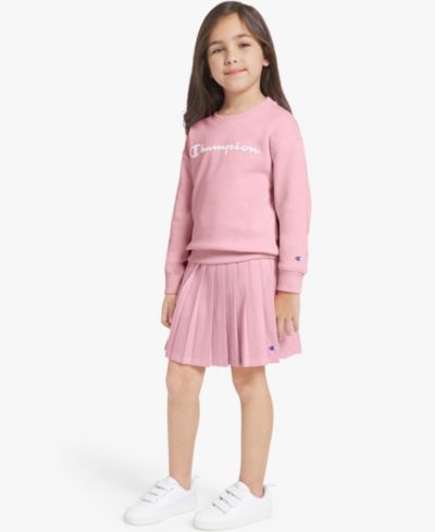 Комплект Champion Girls' 4T-6X T-Shirt, Sweatshirt and Skort, 3-Piece Set