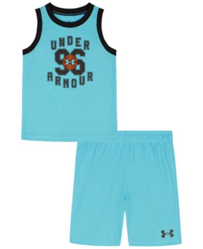 Under Armour Boys' 2T-7 Basketball Jersey Tank Top and Shorts, 2-Piece Set