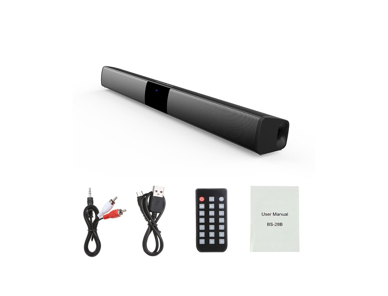 Artudatech 2.0-Channel 20W Wireless Subwoofer Bluetooth 5.0 Surround Sound Bar