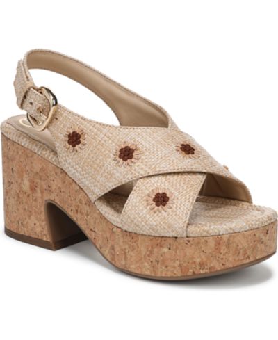 Sam and Libby Women's Hanfleur Floral Raffia Platform Cork Sandals