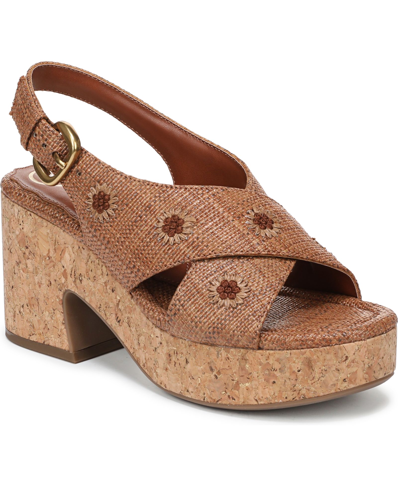 Женские босоножки Sam and Libby Hanfleur Floral Raffia Platform Cork Sandals
