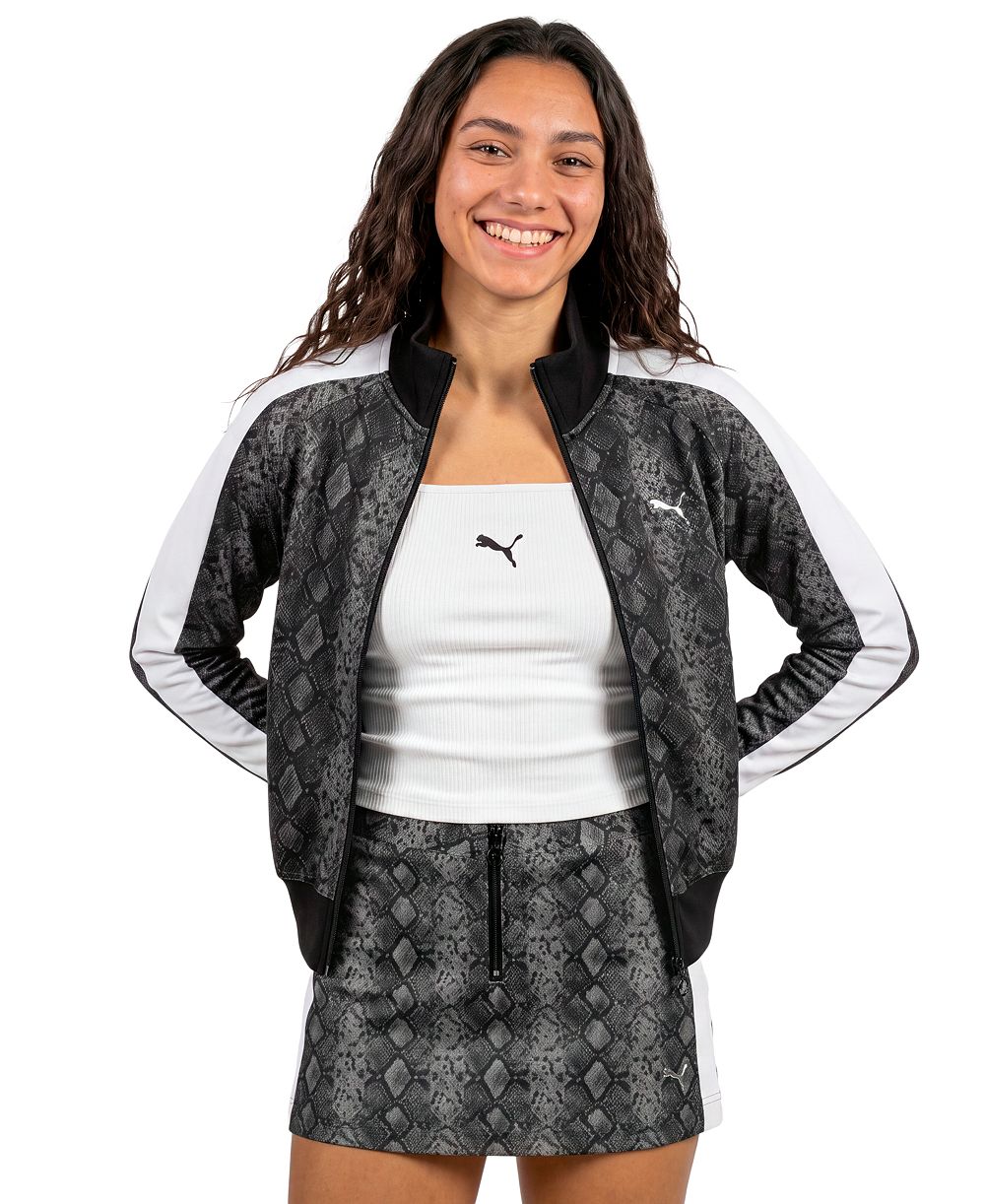Puma Women's T7 Snake Aop Mock-Neck Track Jacket