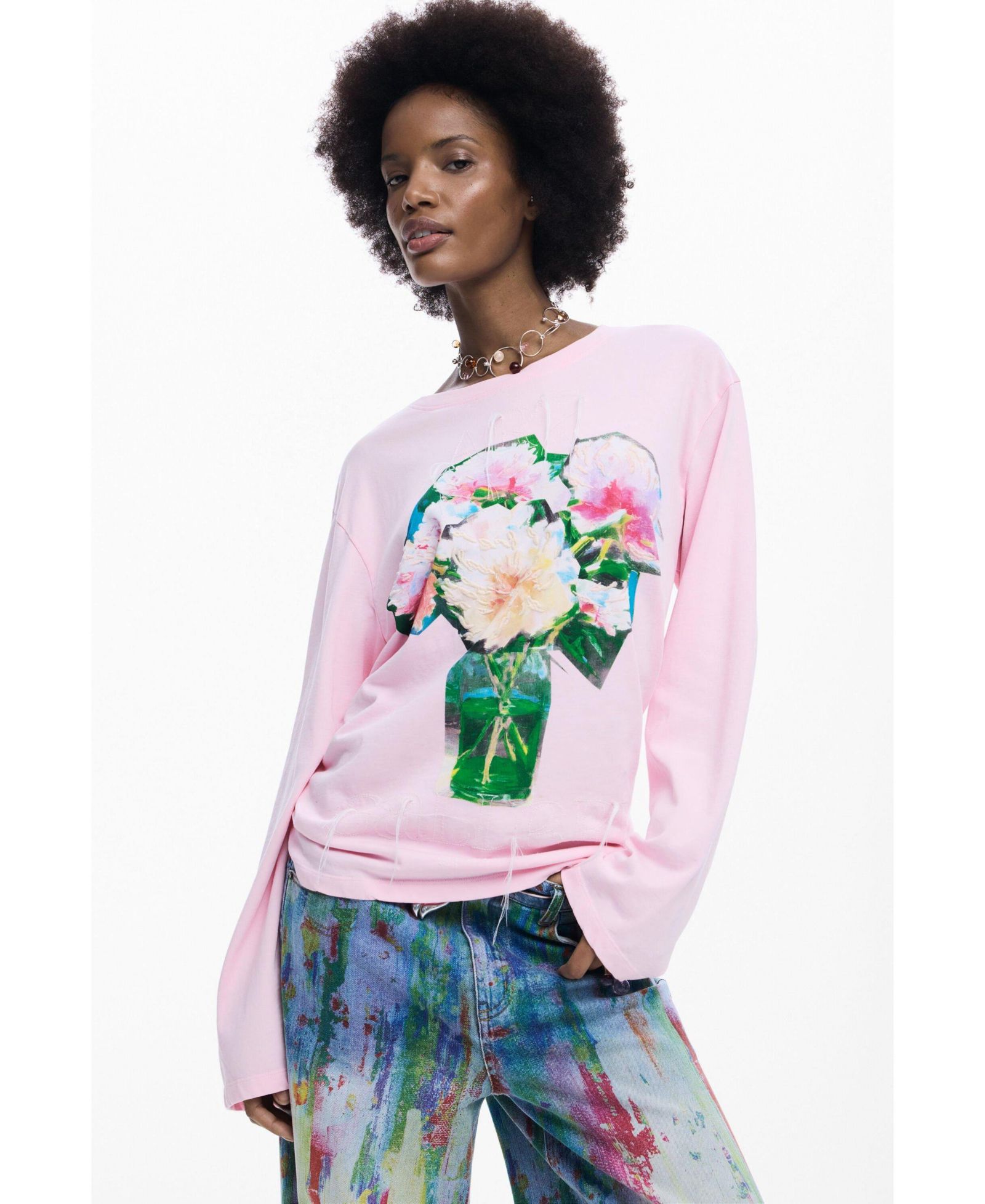 Desigual Women's T-shirt bouquet