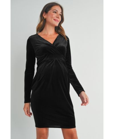 Женское платье Hello Miz Maternity Long Sleeve Velvet V Neck Wrap