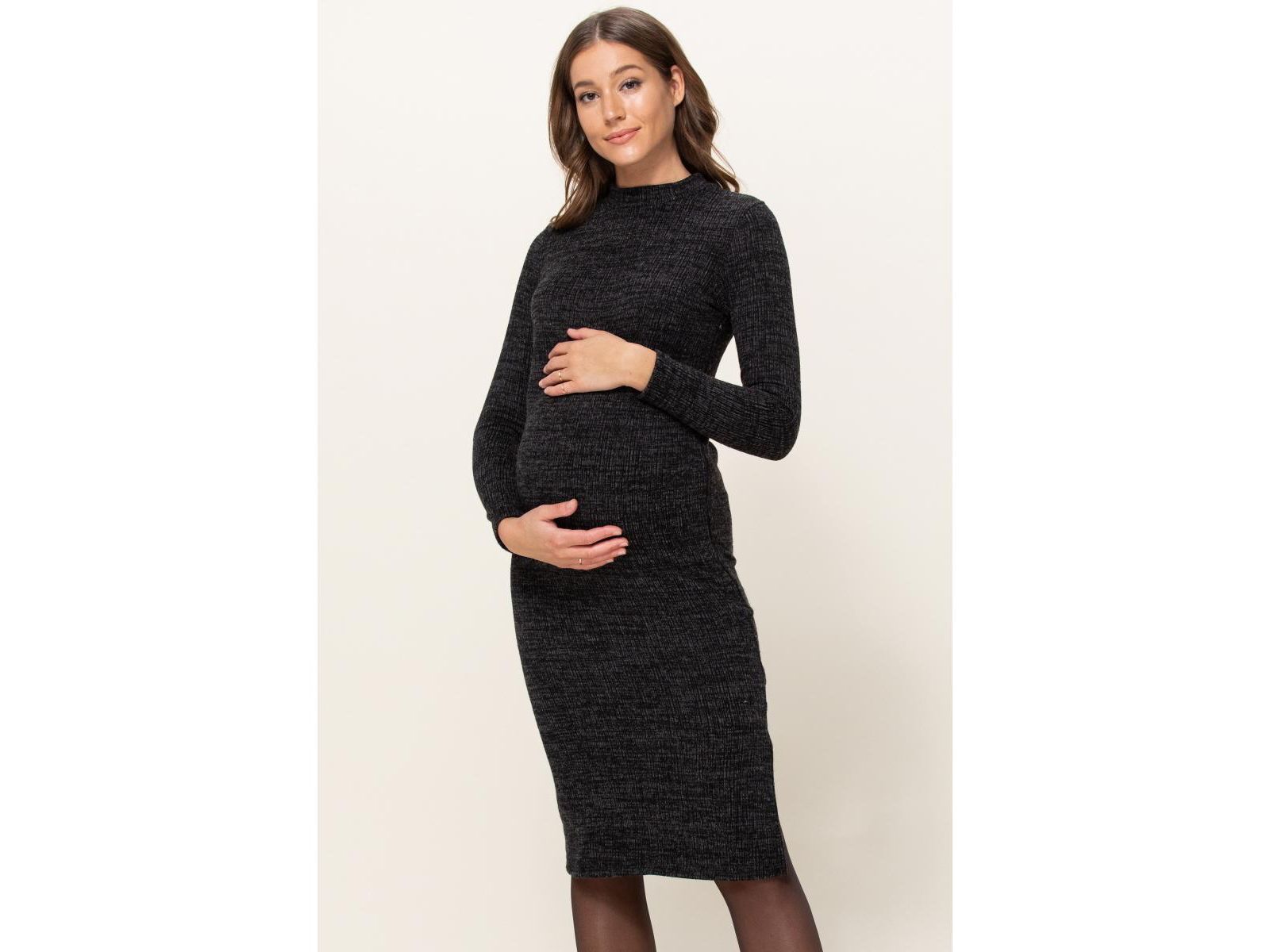 Платье-свитер Hello Miz Maternity Mock Neck Long Sleeve Side Slit